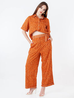 Zink London - Orange Abstract Printed Co-Ord (Set of 2)