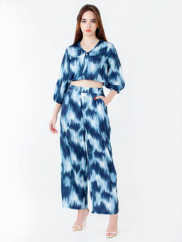 Zink London - Blue Abstract Printed Co-Ord (Set of 2)