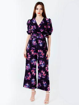 Zink London - Black Floral Printed Co-Ord (Set of 2)