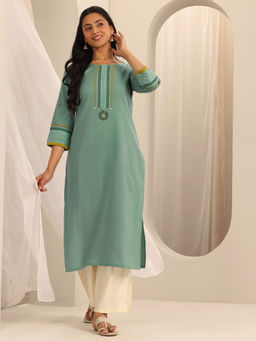 Libas - Green Printed Regular Fit Kurta