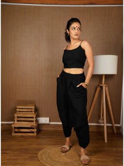 PRATHAA - Bani - Black Drop Crotch Dhoti