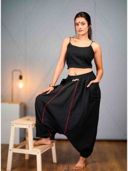 PRATHAA - Bani - Black Drop Crotch Dhoti