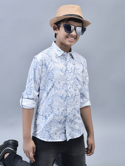 CRIMSOUNE CLUB - Boys Blue Printed Shirt