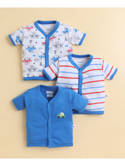Bumzee - Boys Half Sleeves Jhablas Blue and White (Pack of 3)
