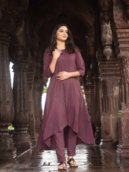 JITI - Purple Neelkamal Kurta with Pant (Set of 2)