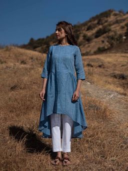 JITI - Blue Moon Stripes Kurta with Pant (Set of 2)