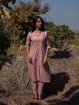 JITI - Summer Rose Stripes Kurta with Pant (Set of 2)