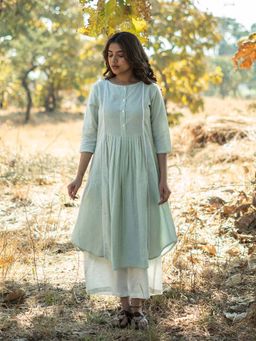 JITI - Hint Of Mint Green Solid Kurta with Pant (Set of 2)