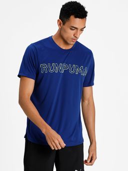 Puma - Run Logo Men Blue T-Shirt