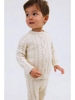 H&M - Boys Beige 2-Piece Cotton-Knit Set