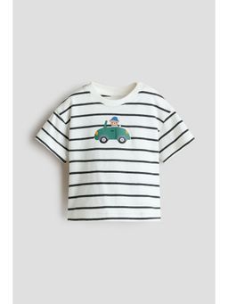 H&M - Boys White Printed Cotton T-Shirt