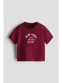 H&M - Boys Red Printed Cotton T-Shirt