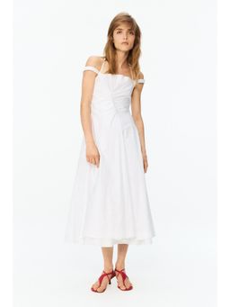 H&M - Women White Layered Poplin Dress