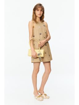 H&M - Women Beige Embellished A-Line Dress