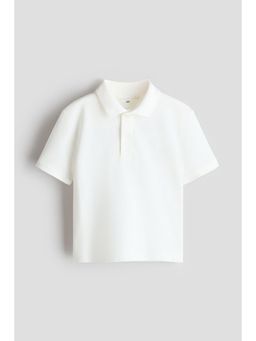 H&M - Boys White Embroidered-Motif Pique Polo Shirt