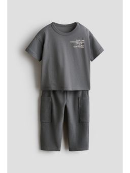 H&M - Boys Grey 2-Piece Cotton Set