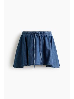 H&M - Women Blue Mama Flared Cotton-Blend Skort