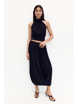 H&M - Women Black Bubble-Hem Maxi Skirt