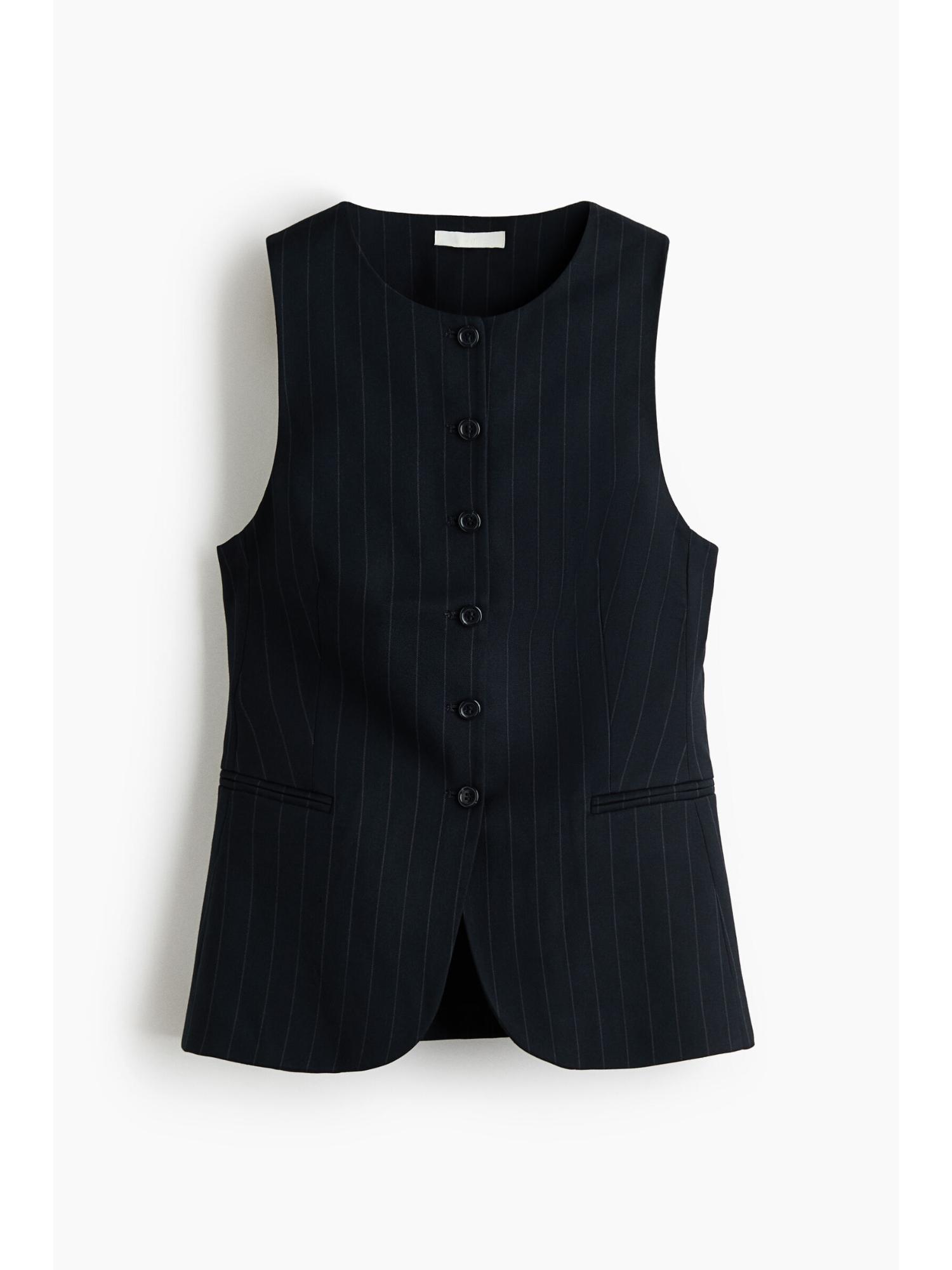 h&m Women Blue Fitted Waistcoat-picture-32