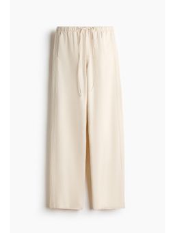 H&M - Women Beige Denim Drawstring Trousers