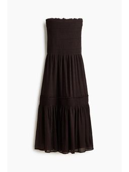 H&M - Women Brown Smocked Bandeau Dress