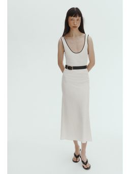H&M - Women White Linen-Blend Slip Dress