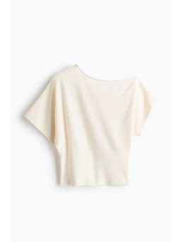 H&M - Women White Fine-Knit One-Shoulder Top