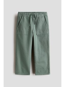 H&M - Boys Green Cotton Twill Joggers