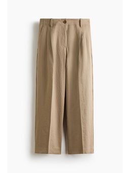 H&M - Women Beige Ankle-Length Twill Trousers