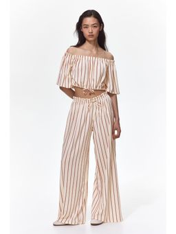H&M - Women Multi-Color Crinkled Paper Bag Trousers