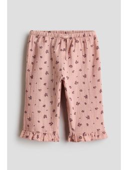 H&M - Girls Pink Cotton Muslin Trousers