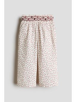 H&M - Girls White Floral-Print Cotton Culottes