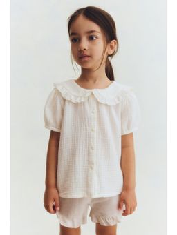 H&M - Girls White Cotton Muslin Blouse