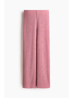 H&M - Women Pink Crinkled Jersey Trousers