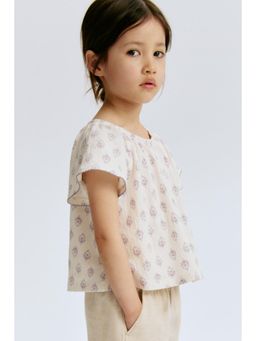 H&M - Girls White Patterned Crepe Top