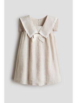 H&M - Girls Beige Linen Sailor Dress