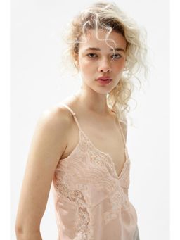 H&M - Women Pink Embellished Strappy Top