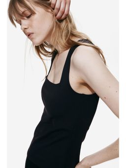 H&M - Women Black Square-Neck Jersey Top