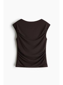H&M - Women Brown Draped Boat-Neck Top