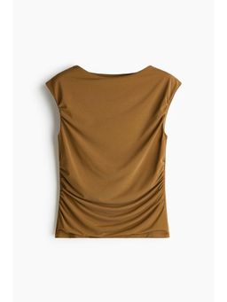 H&M - Women Beige Draped Boat-Neck Top