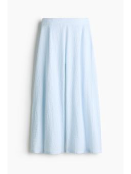 H&M - Women Blue Wide Seersucker Trousers