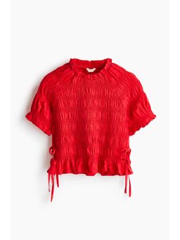 H&M - Women Red Smocked Cotton Blouse