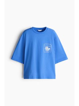 H&M - Women Blue Oversized Cotton T-Shirt