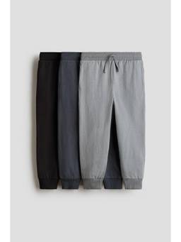 H&M - Boys Black 3-Pack Cotton Joggers
