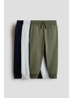 H&M - Boys Green 3-Pack Cotton Joggers