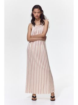 H&M - Women White Crinkled Tie-Strap Dress