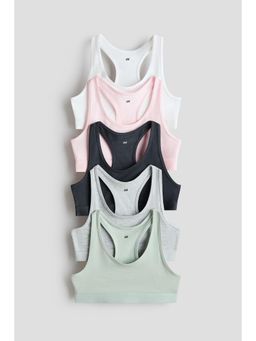 H&M - Girls Green 5-Pack Crop Tops