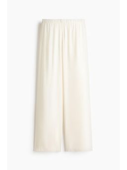 H&M - Women White Viscose-Blend Pull-On Trousers