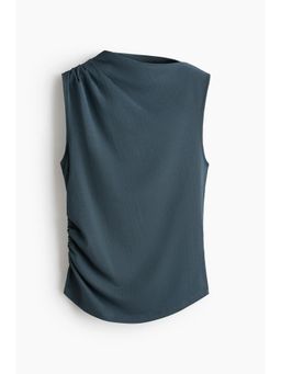 H&M - Women Blue Draped Crinkled Top