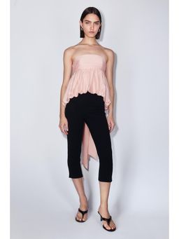 H&M - Women Pink Bubble-Hem Bandeau Top